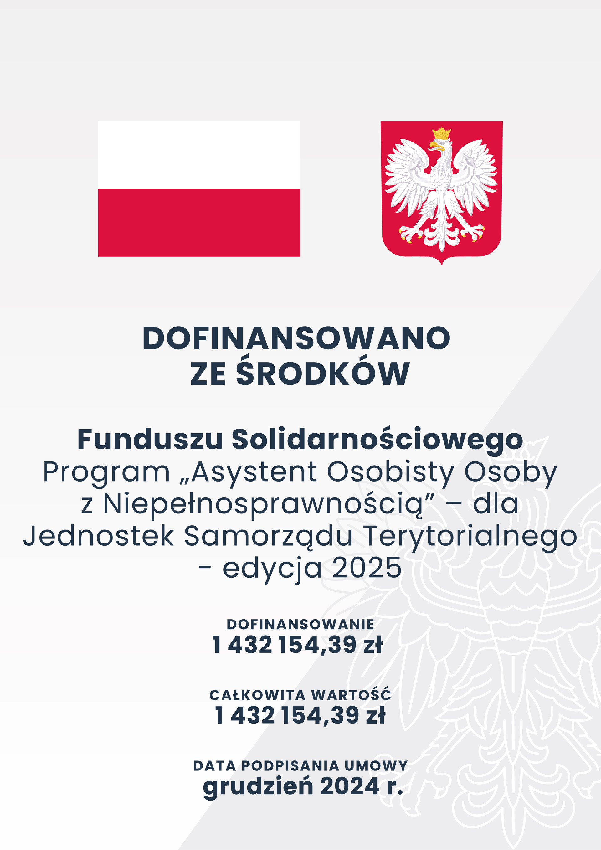 Plakat informacyjny programu Asystent Osobisty Osoby Niepełnosprawnej