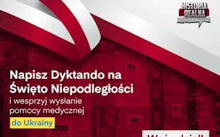 baner informacyjny dyktando z okazji dnia niepodległości